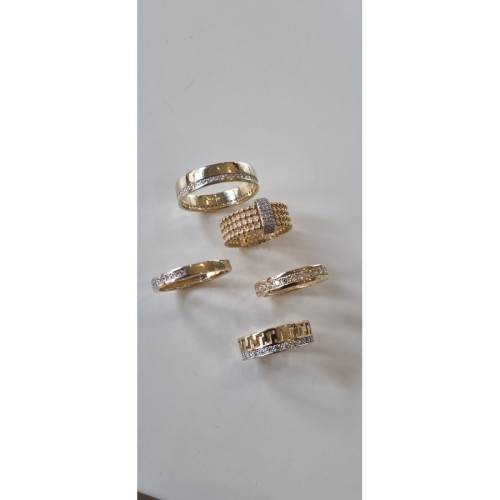 Pierścionek, Obrączka z cyrkoniami dookoła , złoto, żółty, PMJ1729