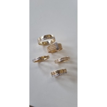 Pierścionek, Obrączka z cyrkoniami dookoła , złoto, żółty, PMJ1729