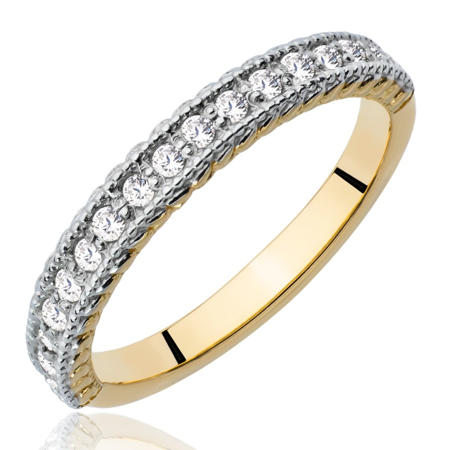 Pierścionek z diamentami, złoto, żółty, PMB-W507