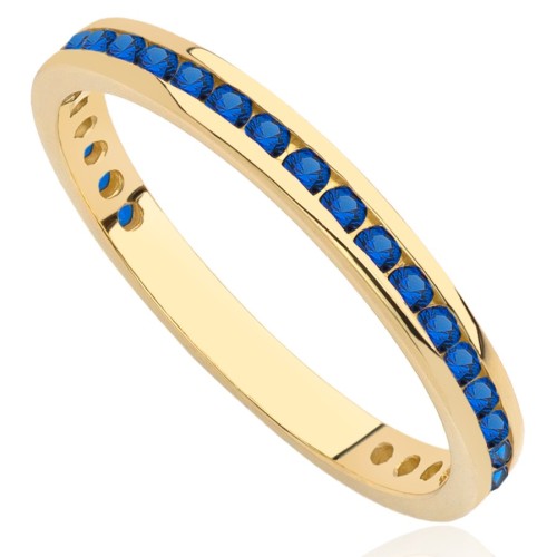 Pierścionek złoty modułowy, złoto, żółty, PMJ1458BLUE