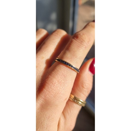 Pierścionek złoty modułowy, złoto, żółty, PMJ1458BLUE