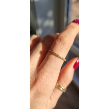 Pierścionek złoty modułowy z cyrkoniami, złoto, żółty, PMJ1913