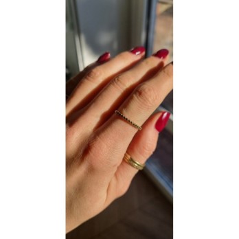 Pierścionek złoty modułowy z cyrkoniami, złoto, żółty, PMJ1913BL