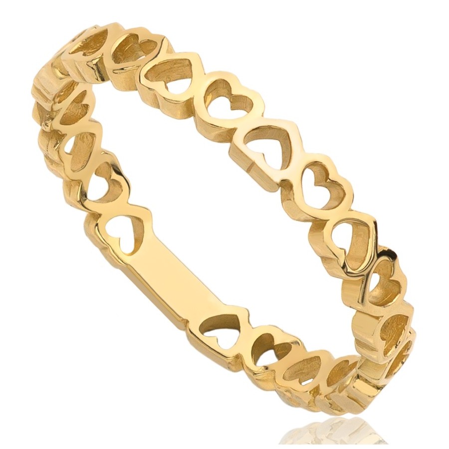 Pierścionek złoty serca , złoto, żółty, PMJ1915