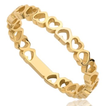 Pierścionek złoty serca , złoto, żółty, PMJ1915