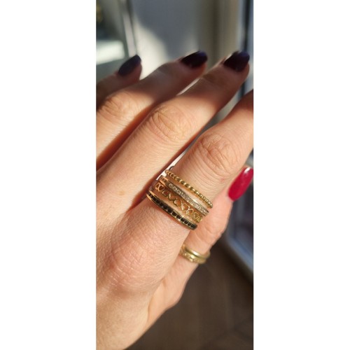 Pierścionek złoty serca , złoto, żółty, PMJ1915