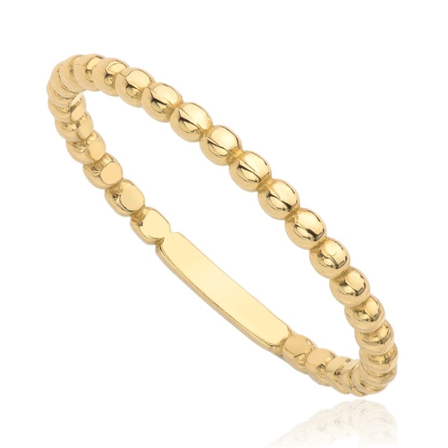 Pierścionek złoty- kuleczki, złoto, żółty, PMJ2057