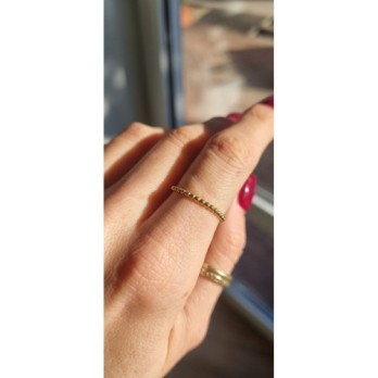 Pierścionek złoty- kuleczki, złoto, żółty, PMJ2057