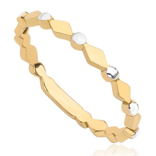 Pierścionek złoty romby, złoto, żółty, PMJ2304