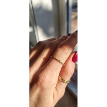 Pierścionek złoty romby, złoto, żółty, PMJ2304