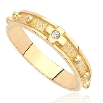 Różaniec złoty z kuleczkami, złoto, zółty, PMJ1R