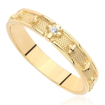 Różaniec złoty krzyżyki, złoto, zółty, PMJ2R