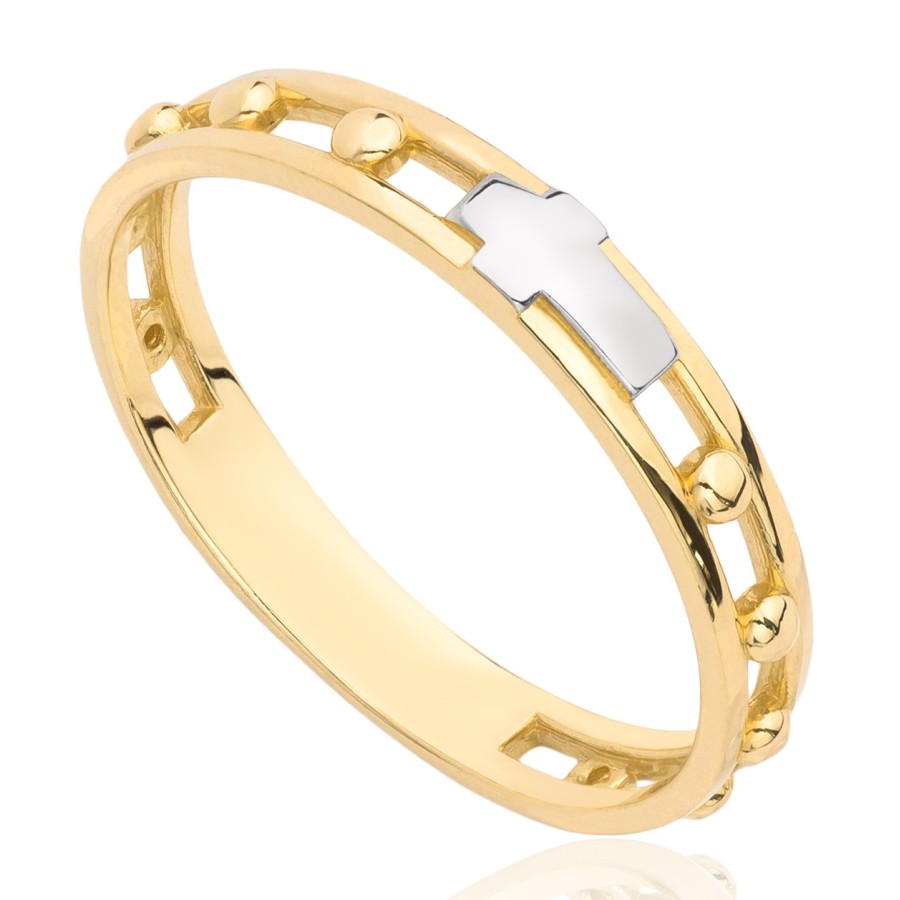 Różaniec złoty odcinkowy, złoto, zółty, PMJ10R