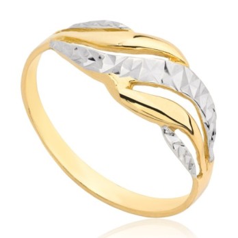 Pierścionek złoty diamentowany, złoto, żółty, PMJ2PNROD