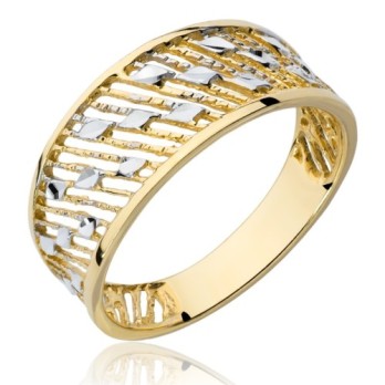 Pierścionek złoty diamentowany , złoto, żółty, PMJ323PN