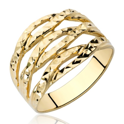 Pierścionek złoty diamentowany, złoto, żółty, PMJ342PN