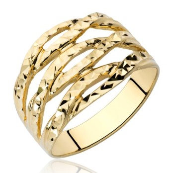 Pierścionek złoty diamentowany, złoto, żółty, PMJ342PN