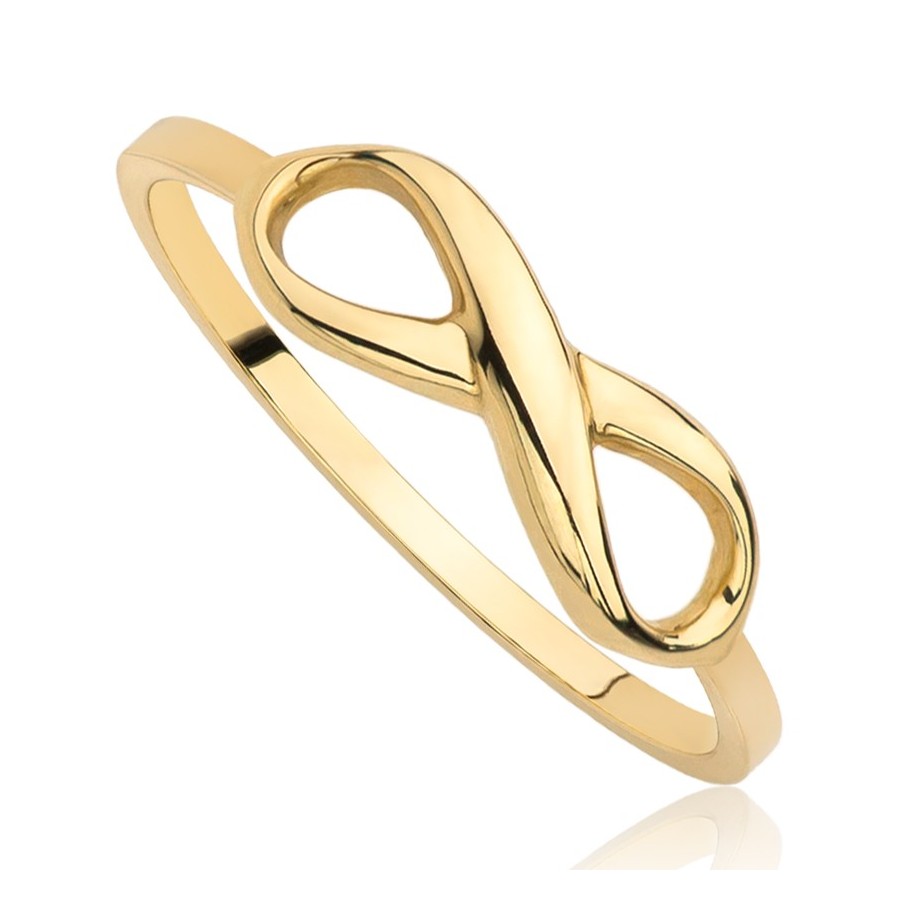 Pierścionek złoty nieskończoność , złoto, żółty, PMJ2058