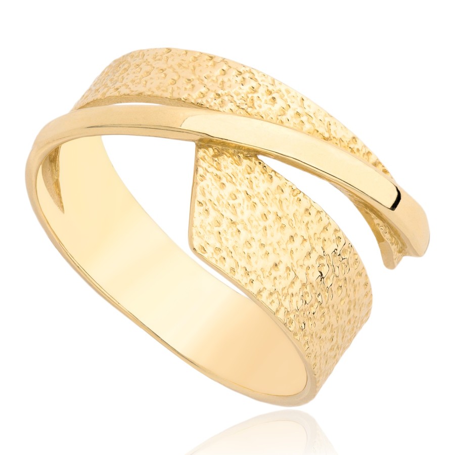 Pierścionek złoty strutruktura, złoto, żółty, PMJ2300