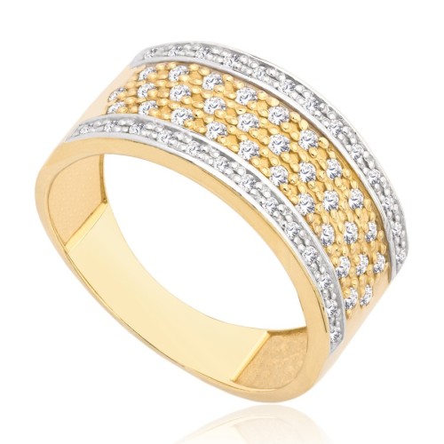 Pierścionek złoty szeroki, złoto, żółty, PMJ1546