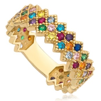 Pierścionek złoty kolorowy z cyrkoniami, złoto, żółty, PMJ2401COL