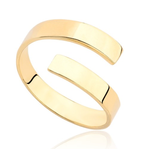 Pierścionek złoty sprężynka gładki, złoto, żółty, PMJ2205BK