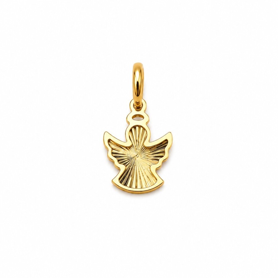 Złota Zawieszka Aniołek Gładki Symbol Wiary